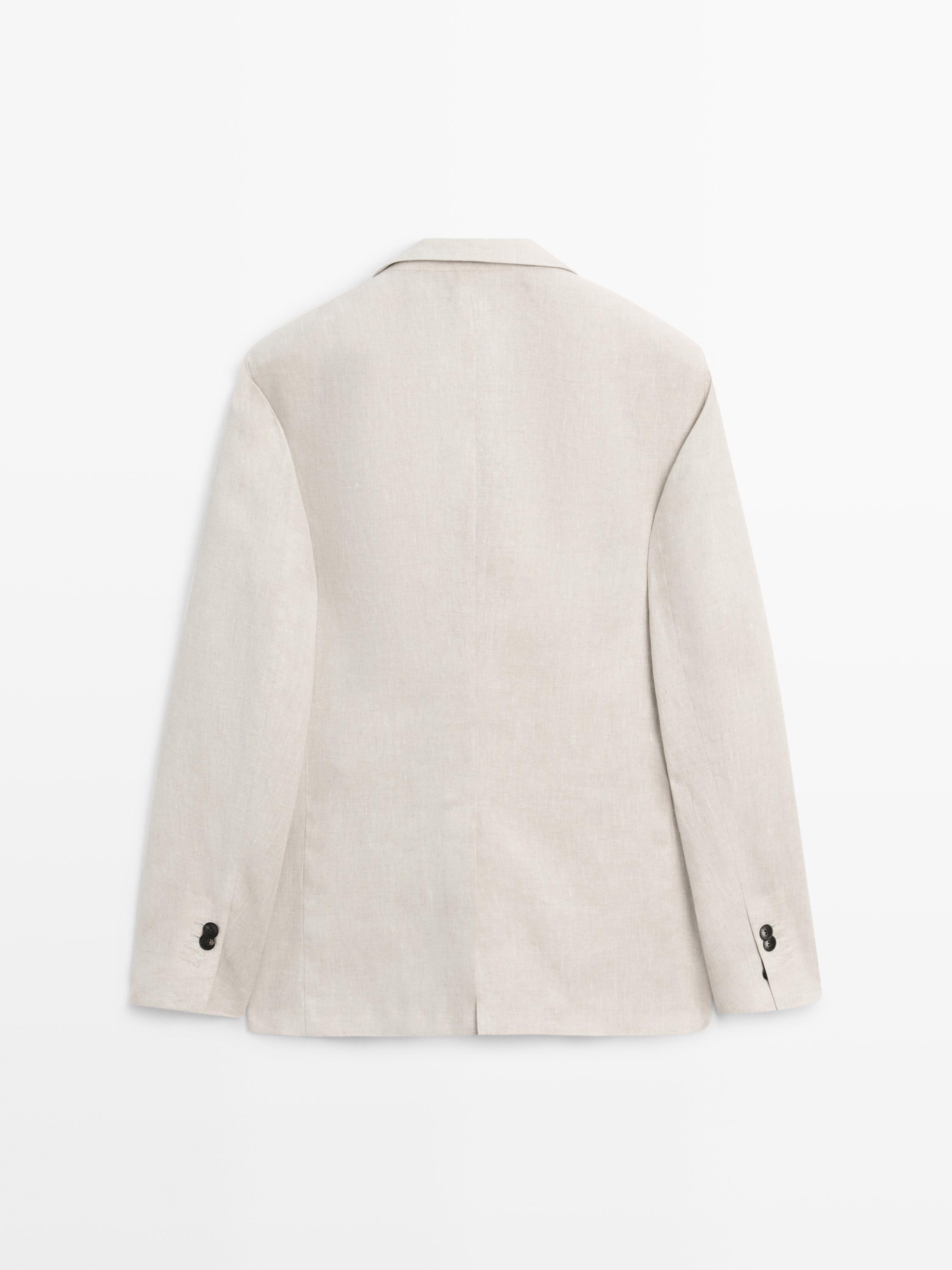 100% linen suit blazer with pocket details